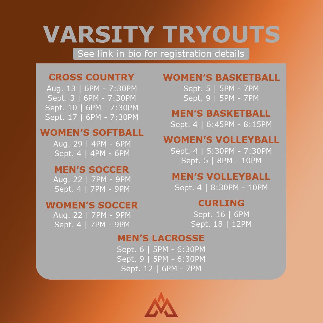 MoMountaineers's tweet image. Registration is now open for varsity tryouts. 

Open to full-time Mohawk students. 

➡️ mohawkmountaineers.com/sports/2023/8/…

#GoMountaineers