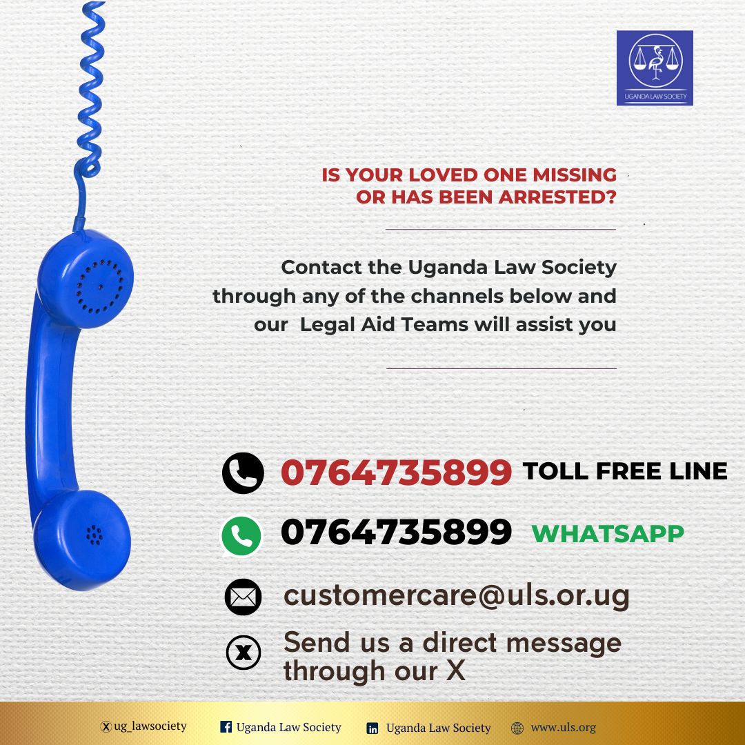 ug_lawsociety's tweet image. We are fully prepared to assist you in accessing legal services. 

Please feel free to contact us via this toll-free number or through our alternative contact channels.
