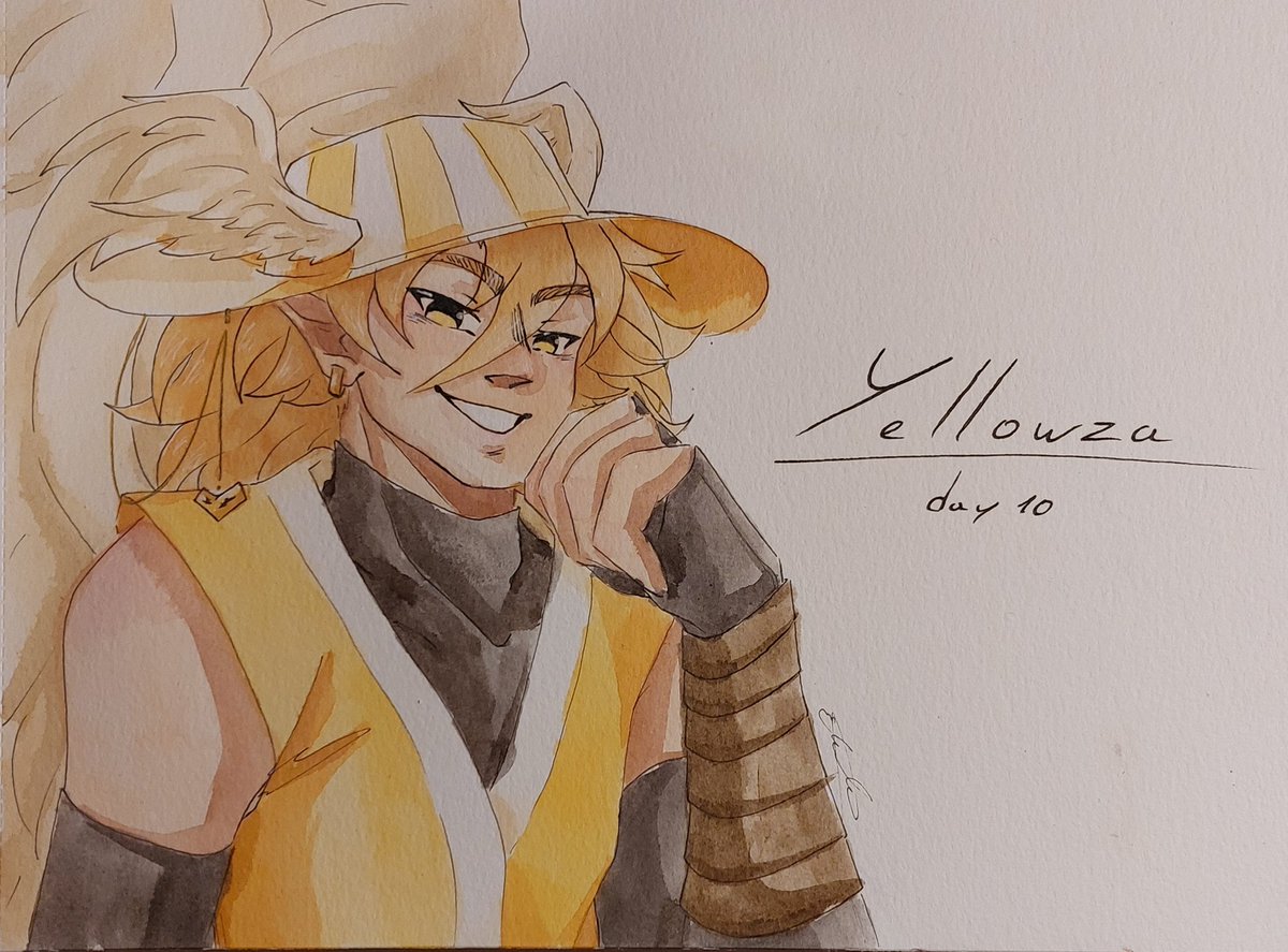 EugeCreator's tweet photo. Day 10 of #philzapromptmonth !!
I'm loving this soo much, it's so fun :D
Also, double post tomorrow ✌️
#watercolor #colorza #yellowza #yellowzafanart https://t.co/E2THUkf0Ep