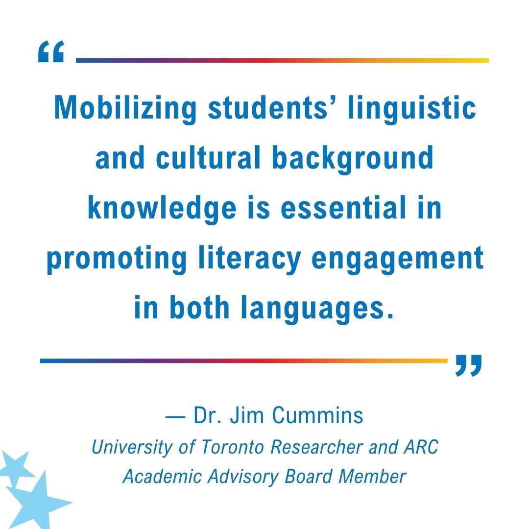 Did you know ARC Core has a strong multilingual learners focus, and is also offered in Spanish? Read more about what Jim Cummins had to say on what we know about MLLs here: arc.red/MLLPost

#ARCCore #MultilingualLearners #LiteracyMatters