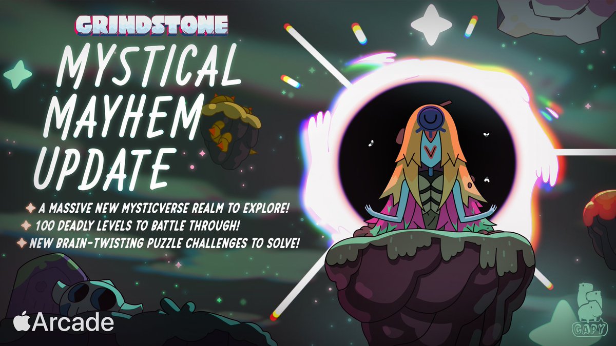 Huge new 'Grindstone' update from <a href="/CAPYGAMES/">CAPY</a> brings in 100 new levels, Quick Grind-inspired puzzle levels, cosmic wheelspins, and more on <a href="/AppleArcade/">Apple Arcade</a> toucharcade.com/2024/07/24/gri…