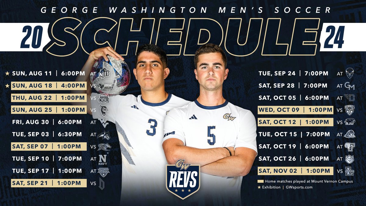 Our 2024 schedule is set 🤩 #RaiseHigh 

📰: gwsports.com/news/2024/7/24…
🗓️: gwsports.com/sports/mens-so…