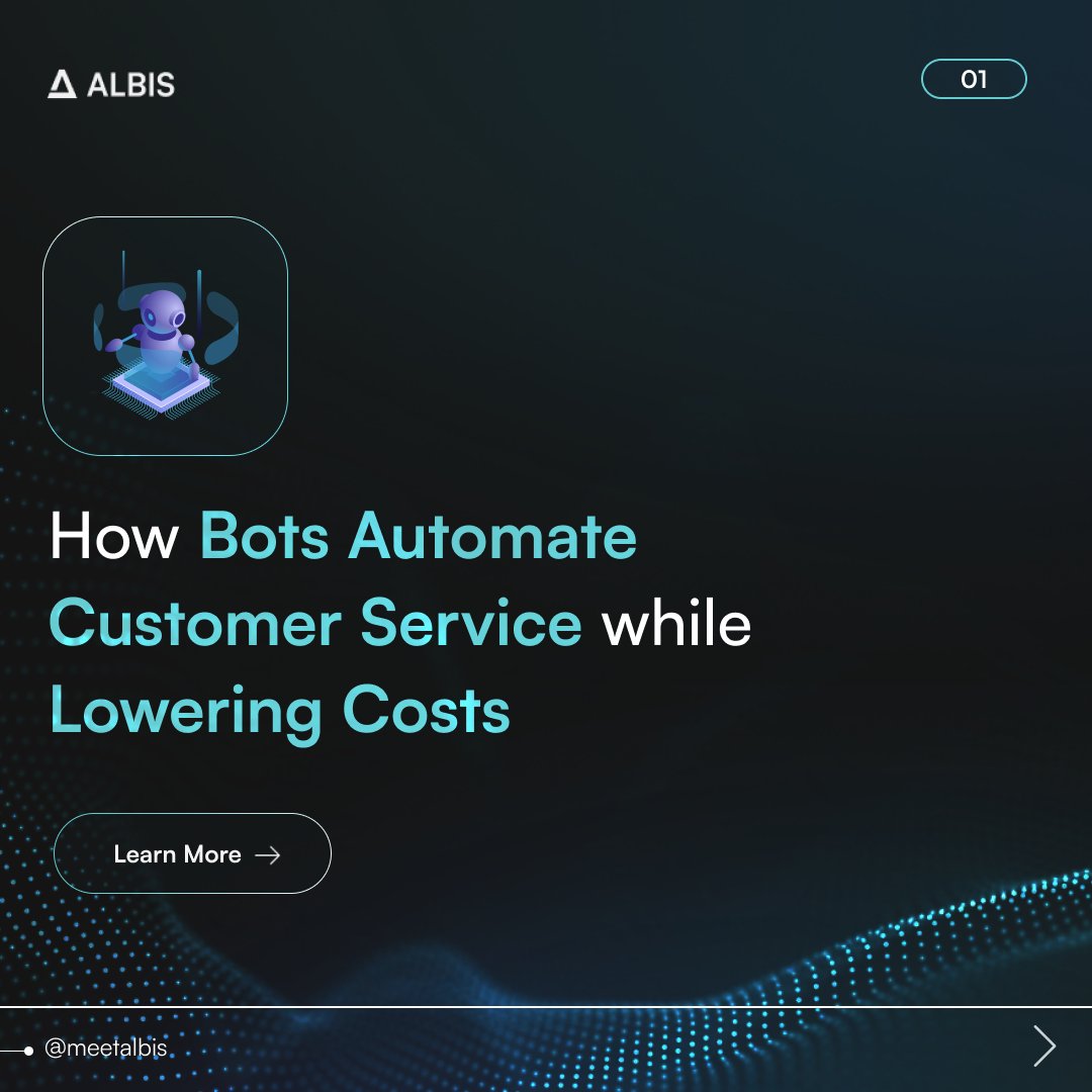 runonbos's tweet photo. Discover how ALBIS AI bots are transforming customer service! 🌟 From reducing costs to improving customer satisfaction, our AI-driven solutions handle queries efficiently, offer 24/7 availability, and deliver immediate responses. 📉💬🚀

#CustomerService #AI #Automation #TechInn https://t.co/TNkt2D3kmI