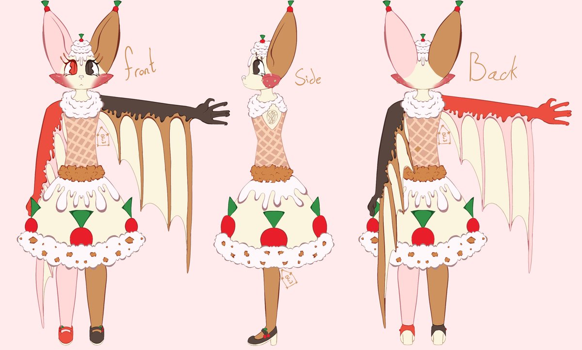 blu3constella's tweet photo. Made a turnaround/ref sheet of cherry bon bon!! #turnaroundsheet #refsheet #oc #ocart #furry https://t.co/4vQaI1Ij0d