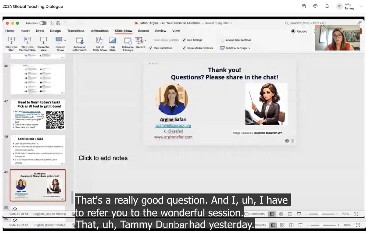 TammyDunbar's tweet photo. Amazing resources and insights from @arginesafari at today's #GlobalTeachingDialogue sponsored by @ECAatState! Thank you for the shout-out, my friend! #K12Global #FulbrightTeach @NCCE_EdTech @MicrosoftEDU @DigitalPromise https://t.co/03nRE1Wk5z