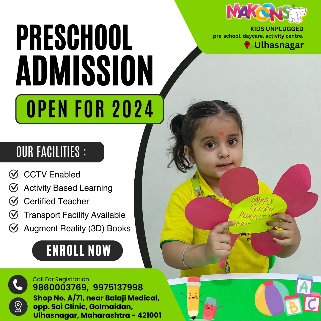 Makoonsulhasngr's tweet image. Enroll Now for Pre-School Admission and Give Your Child a Great Start! 🌟📚
.
.
📞 For Admission enquiry, Call us at 9860003769. 🌱🤗
📍 Location: Shop No. A/71, near Balaji Medical, opp. Sai Clinic, Golmaidan, Ulhasnagar, Maharashtra 421001
.
#PreSchoolAdmission #EarlyEducation