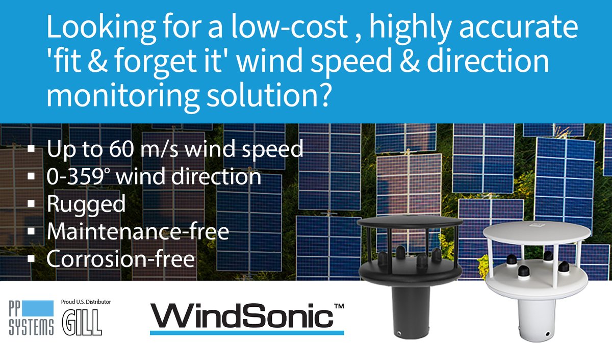 pp_systems's tweet image. Monitoring wind speed & direction? Rely on @gillinstruments proven ultrasonic technology packaged in a small yet rugged #windsensor. It's ideal for harsh environments and multiple applications. See the full range and learn more! ppsystems.com/2-axis-ultraso… #anemometer