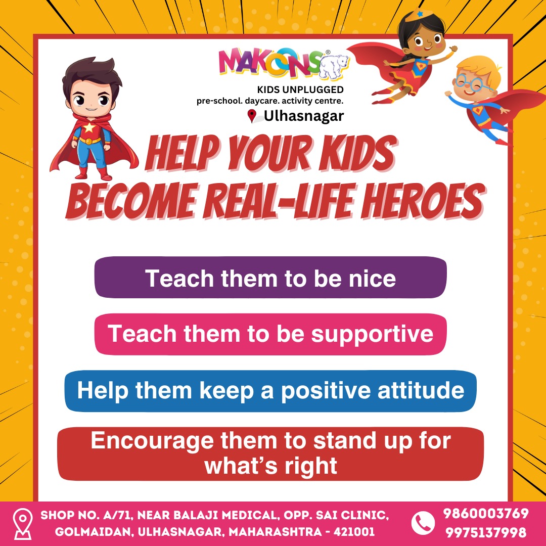 Makoonsulhasngr's tweet image. Empower Your Kids to Be Real-Life Heroes! 🌟👦👧
.
.
📞 For Admission enquiry, Call us at 9860003769. 

📍 Location: Shop No. A/71, near Balaji Medical, opp. Sai Clinic, Golmaidan, Ulhasnagar, Maharashtra 421001
.
#RealLifeHeroes #EmpowerKids #FutureLeaders #HeroicKids  🌟