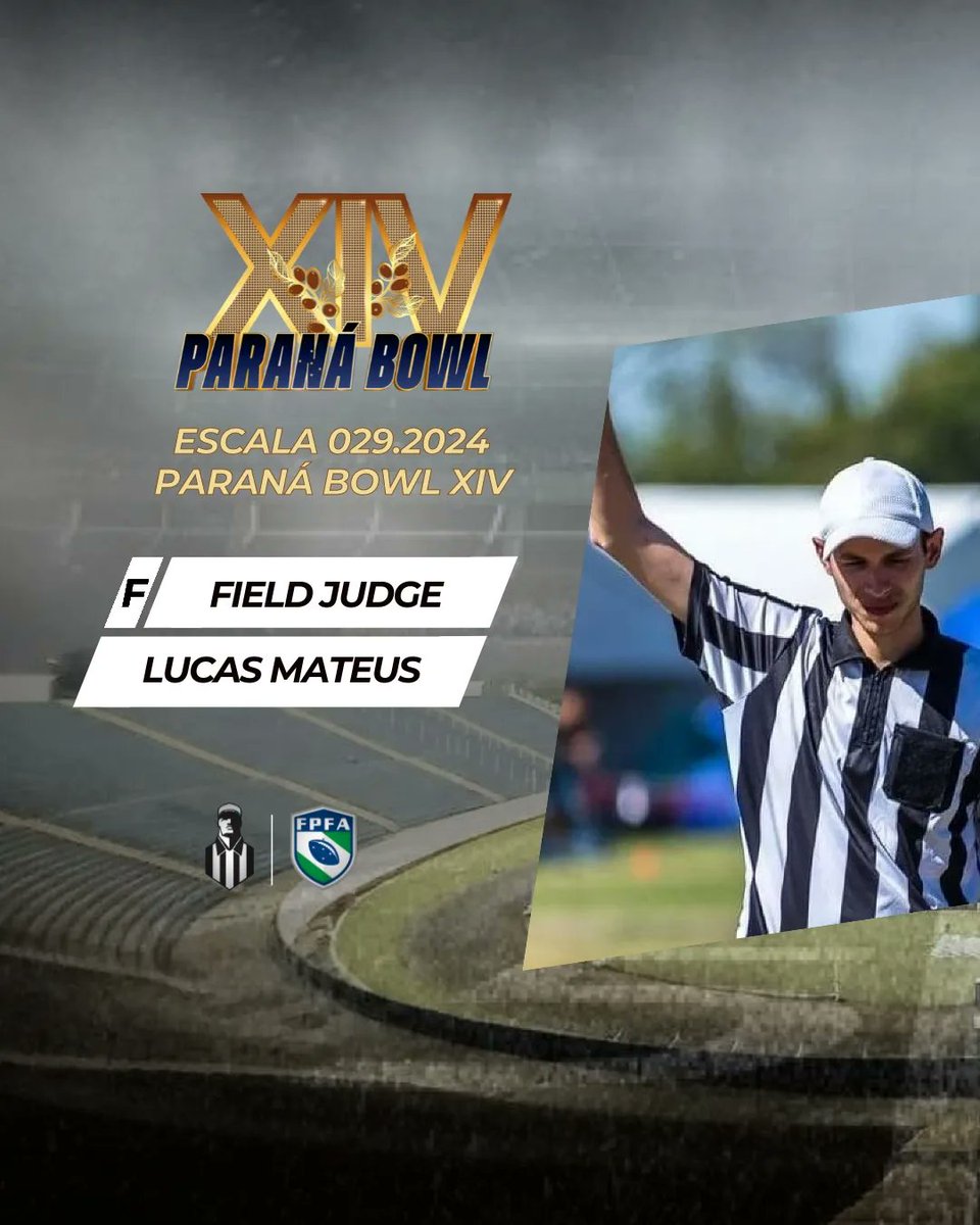 ComArbitragem's tweet photo. ⬛ FIELD JUDGE

Lucas Mateus e sua arbitragem intercontinental, - 🇪🇺 🇮🇪 🇲🇽 - do mais jovem Zebra of The Year do estado, no Paraná Bowl XIV.

💪🏻🏈🇧🇷 https://t.co/PLCqcfH5Uh