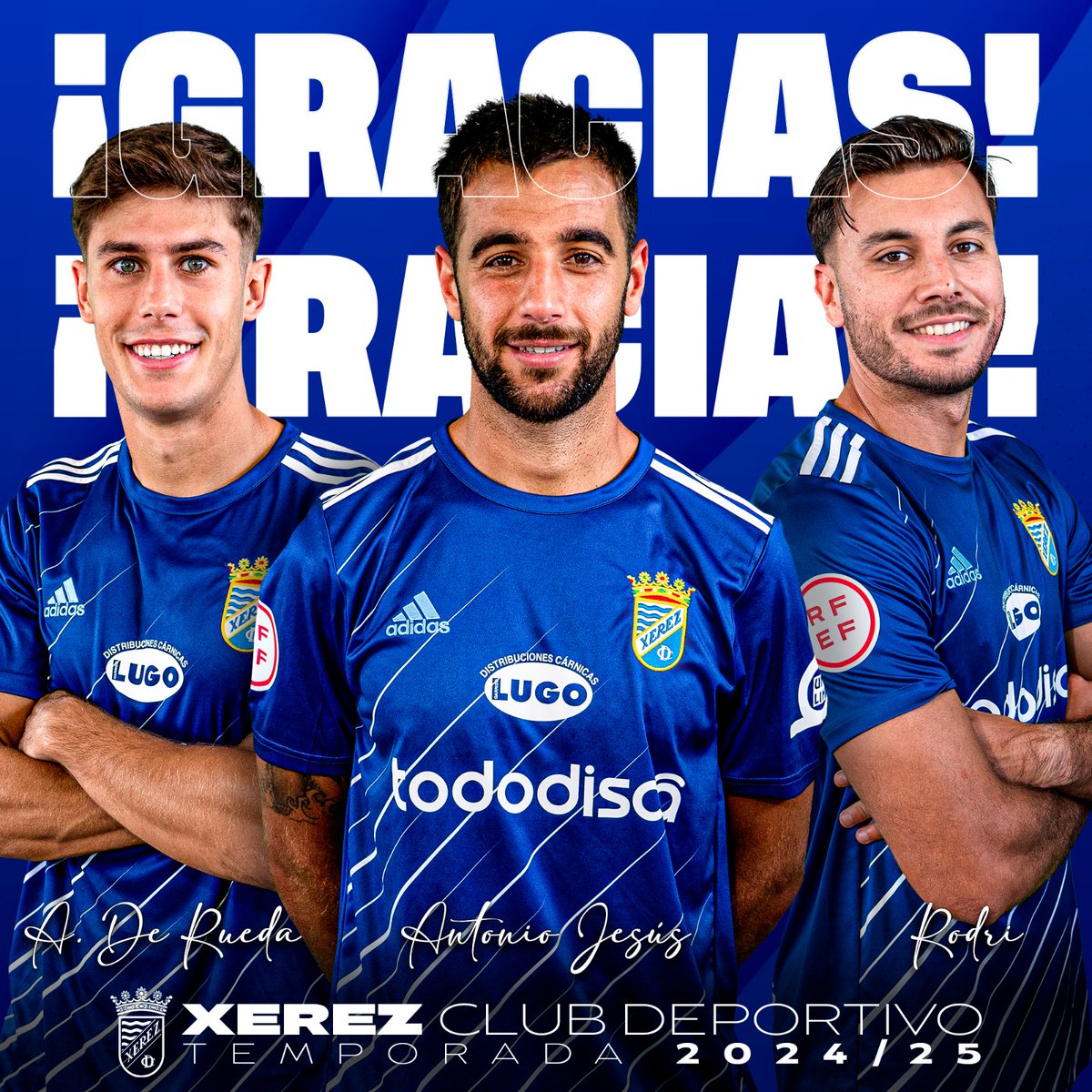 XerezCD_OFICIAL's tweet photo. 📢 𝗢𝗙𝗜𝗖𝗜𝗔𝗟 | @antonio0370, @jlrodri96 y @alederueda20 finalizan su vinculación con el #Xerez

🫂 ¡Gracias por la aportación en una temporada histórica y suerte en vuestros próximos retos!

🖱️ https://t.co/6tJYWbvsgP https://t.co/U7p13vCeBh