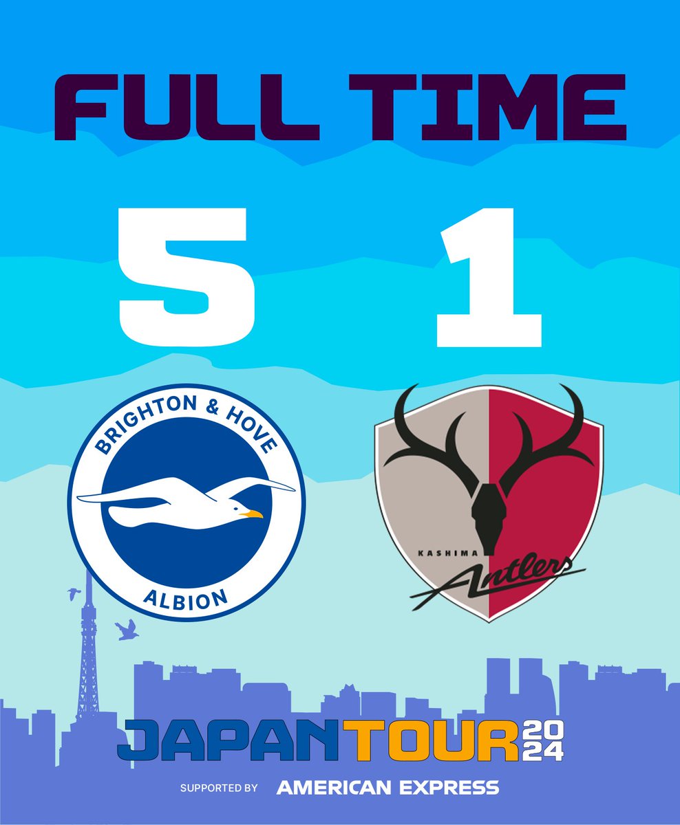 OfficialBHAFC's tweet photo. Full time in Tokyo after an impressive Albion performance! 😁 @OfficialBHAJPN 🇯🇵 https://t.co/6bgXAxRUvJ