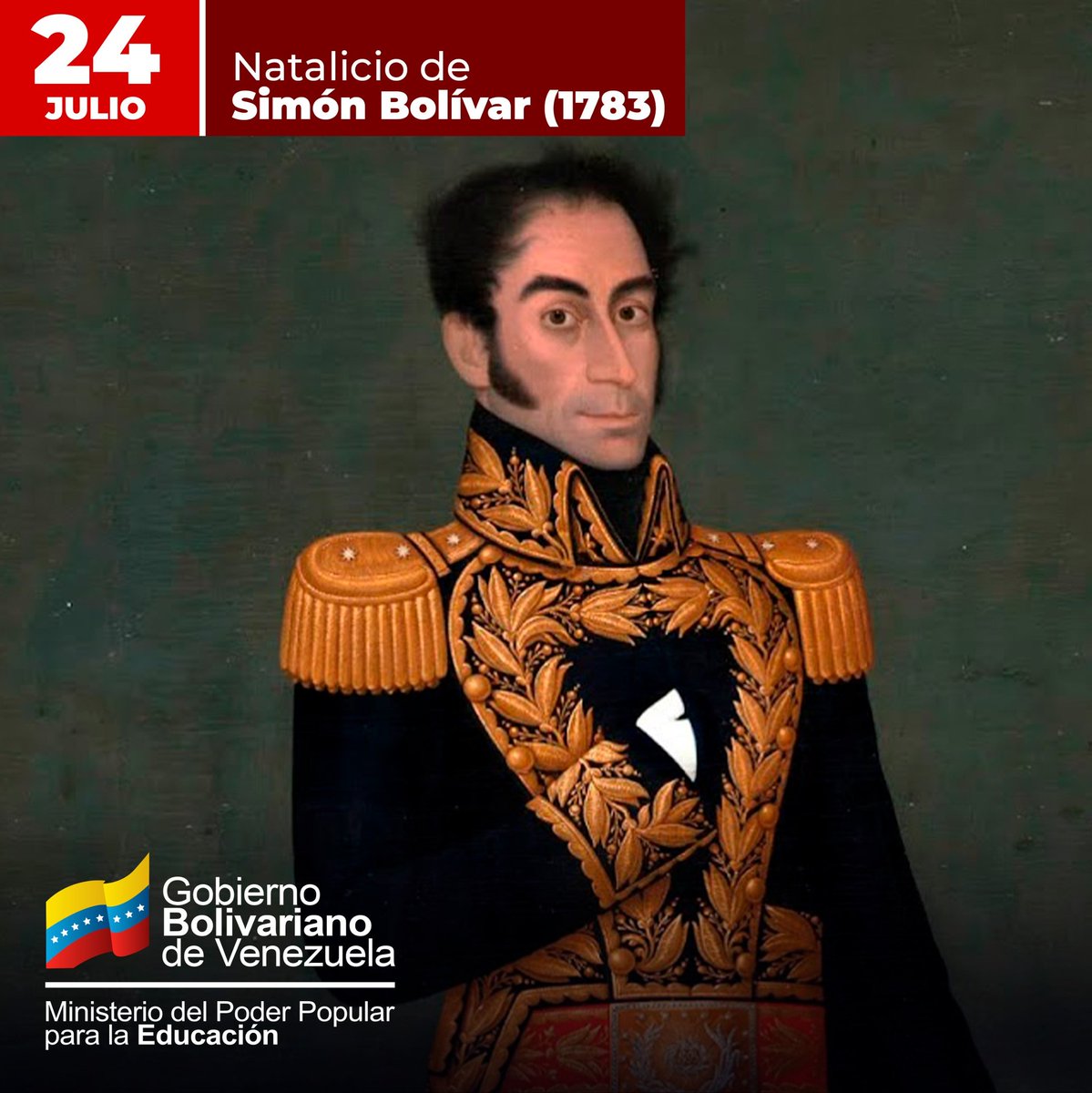 ¡Bolívar nuestro! 

Hoy más que nunca las convicciones del Libertador están presentes en la construcción de la patria. Sus altos valores de educación y soberanía iluminan el sendero que transitamos para construir el futuro.

#CunaDeLibertadores
<a href="/NicolasMaduro/">Nicolás Maduro</a> 
<a href="/_LaAvanzadora/">Yelitze Santaella</a>