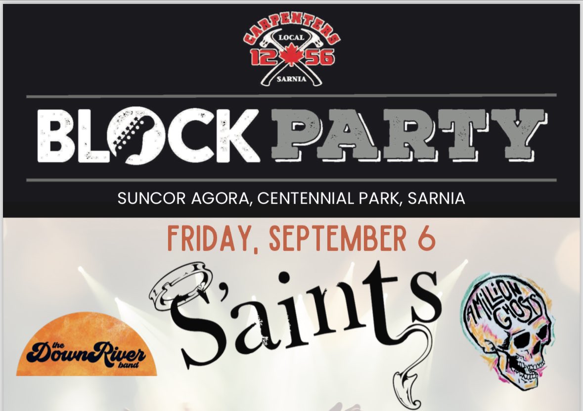 We are headlining the Block Party in Sarnia on Friday September 6! Tickets are on sale NOW! Don't miss out on an evening of great music and good times, all while supporting  <a href="/bwhfoundation/">BWH Foundation</a> program. We can't wait to see you there! revelree.ca/event/blockpar…?