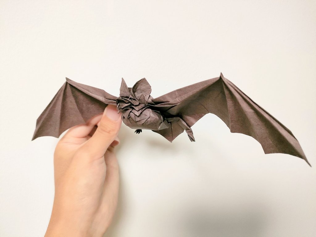 コウモリの折り図、掲載していただけるそうです
ブック型のコウモリになります