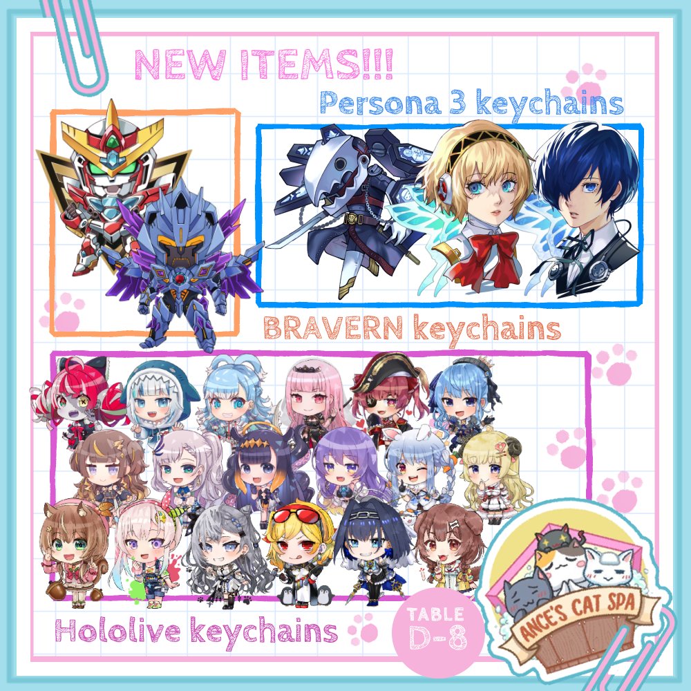 AnceCatSpa's tweet photo. Hiiii~ We'll be boothing again at CSF-8! Our lineup this time is overall the same with our DDAM lineup! However, there will also be a few new item available for purchase as listed below.

For previous catalogue, see https://t.co/drkIkt7FGG

#CSF24 #afacsfcatalogue #AFACSF24 https://t.co/uFhx3FAvfh