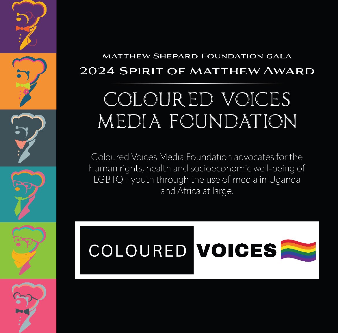 The entire team  here would  love to extend their  congratulations  to  our partners <a href="/TruthLgbtq/">COLOURED VOICE 🏳️‍🌈 Truth to LGBTQ.</a> upon receiving  this award.  Thanks for always  standing  up for the community  and continued  support.  It's a pleasure  working with you. <a href="/SteveKabuye5/">Steven Kabuye (He/Him)</a> <a href="/frankmugisha/">Frank Mugisha</a>