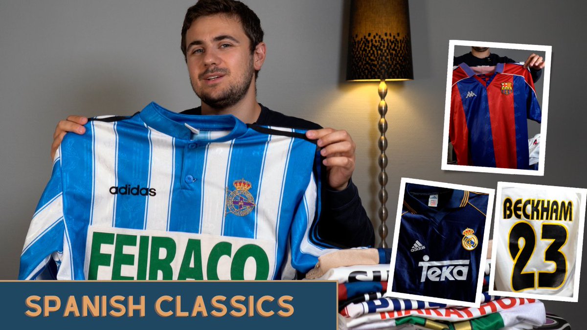 Retroball_NO's tweet image. Endelig ny Retroball episode ute på YouTube! ⚽ I den nyeste episoden får du fantastiske spanske fotballdrakter fra 90 tallet! 🇪🇸 
youtube.com/watch?v=yfxilf…
