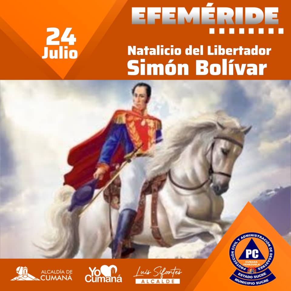 YO❤️CUMANÁ
#24Jul | Efeméride 🧡

Hoy celebramos el natalicio del padre de la patria grande, celebramos el nacimiento de nuestro héroe, hombre que no descanso hasta ver a Venezuela libre. 

Hoy más que nunca nos sentimos orgullosos y honrados de Simón Bolívar.