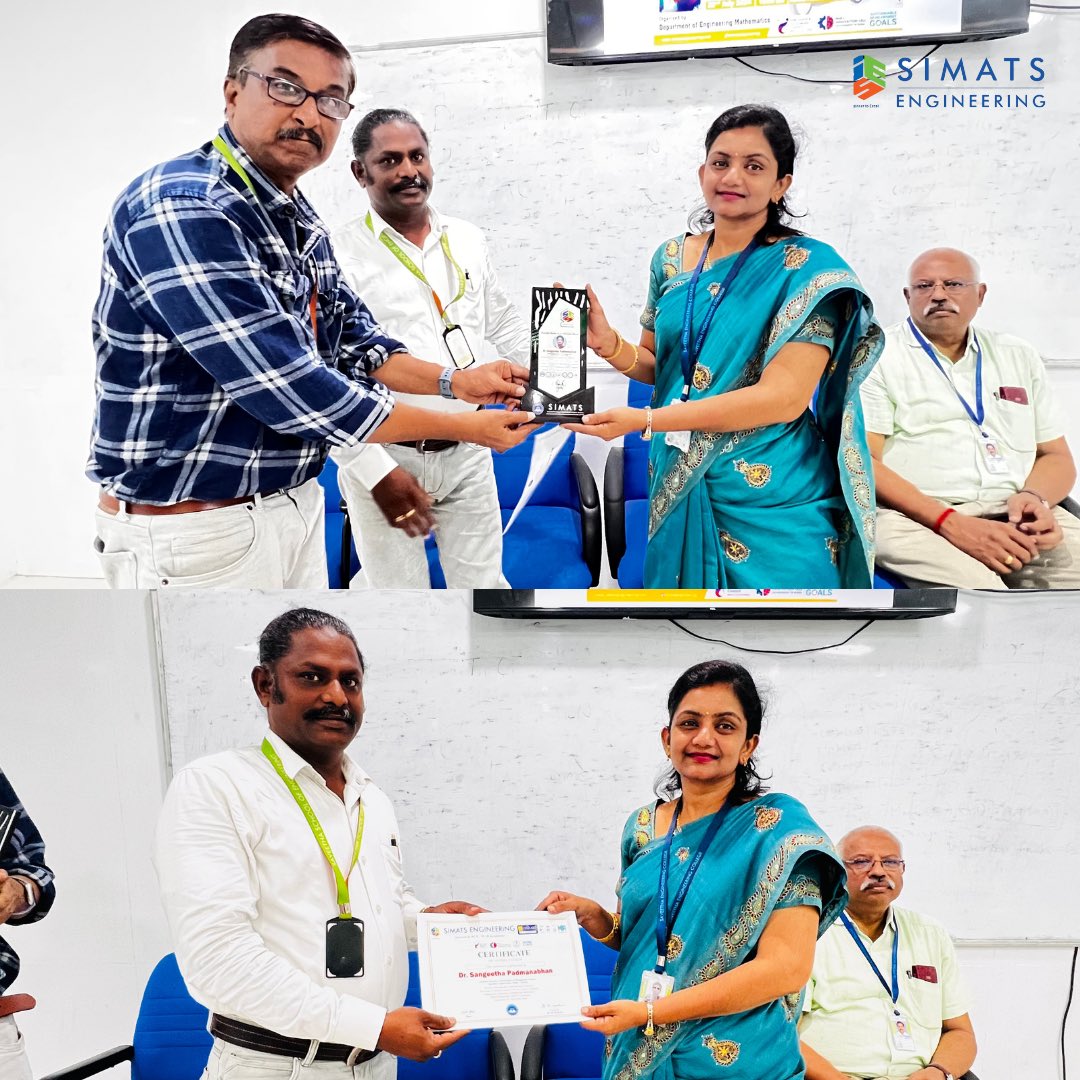 SIMATS_Engg's tweet photo. Guest Lecture!
The Department of Engineering Mathematics at SIMATS Engineering organised a One Day Guest Lecture on "Food Delivery Startups: Meeting Evaluation Consumer Demands."
@VC_SIMATS @SIMATS2 @SIMATS_Univ @SIMATS_Univ #guestlecture #simatsengineering https://t.co/OWeWAVzLyw