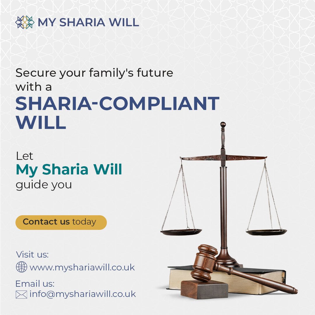 My_Sharia_will's tweet photo. Secure Your Family's Future with a Sharia-Compliant Will!

📞 Contact us today  to get started. 
Website: https://t.co/gFv3mmVwgp
Email: info@myshariawill.co.uk for more details.

#ShariaWill #FamilyFuture #EstatePlanning #MyShariaWill #IslamicLaw #familylaw #unitedkingdom #uk https://t.co/PDS3JEe7cM