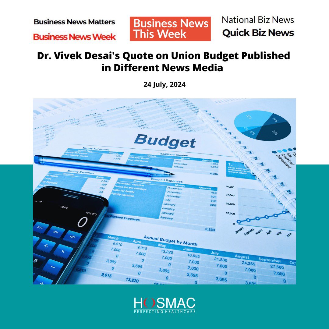 HosmacIndia's tweet photo. Dr. Vivek Desai, Founder and Managing Director of HOSMAC, has shared his views on the Union Budget 2024, particularly focusing on its implications for the healthcare sector.

#healthcare #hospital #UnionBudget2024 #UnionBudget24 #Budget #Budget2024 #BudgetReactions https://t.co/PQT6NQmzu5