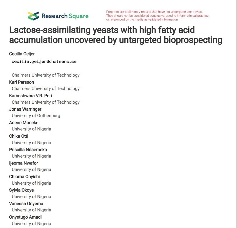 Geijer and coworkers employed untargeted bioprospecting to discover evolutionary diverse yeasts in tropical West Africa, one of the most species-rich regions. Read the text in the preprint:
assets-eu.researchsquare.com/files/rs-46861…
#Westafrica #lactoseconsumingyeasts