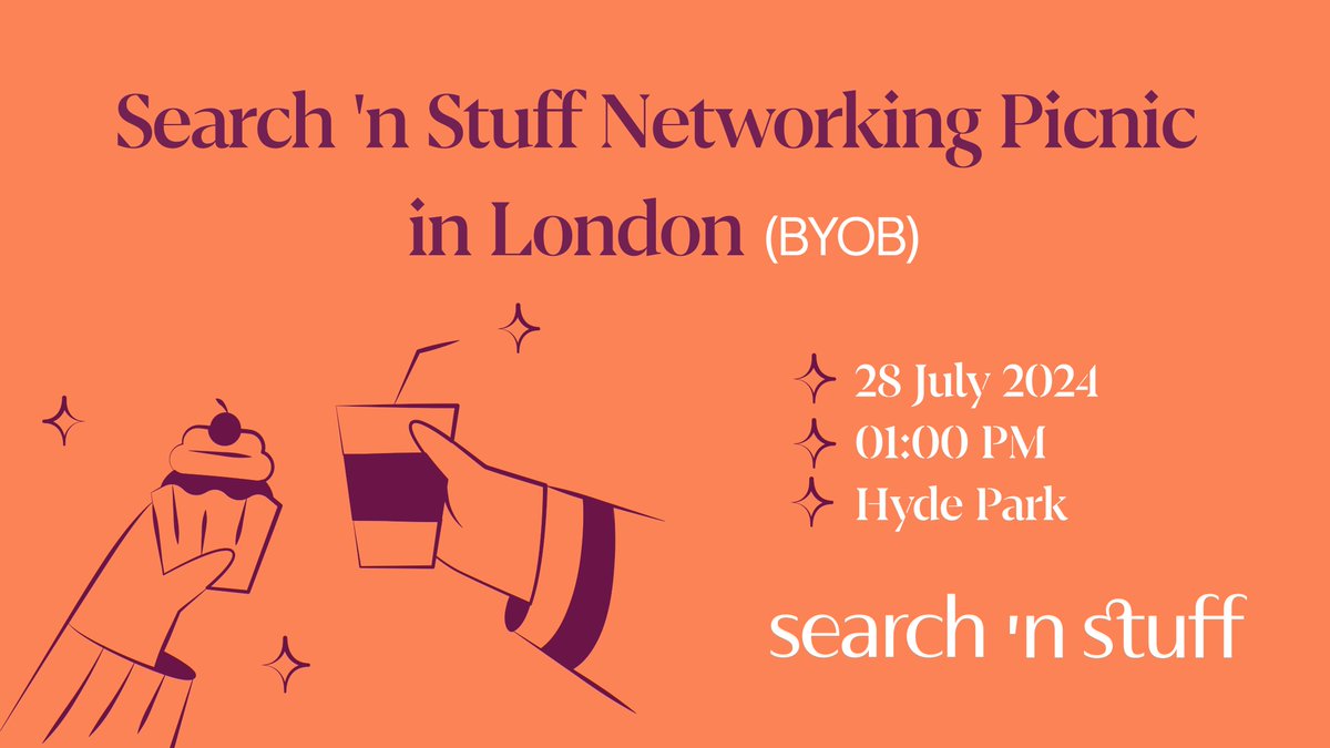 searchandstuff's tweet photo. 🌞Search 'n Stuff Networking Picnic is just around the corner!

We're celebrating our community's 1st birthday:
- Indulge in delicious cupcakes &amp; Prosecco
- Participate in a giveaway

Remember to bring:
- Your favourite beverages
- LinkedIn QR

Join us this Saturday at Hyde Park! https://t.co/m3sK9fyJLT