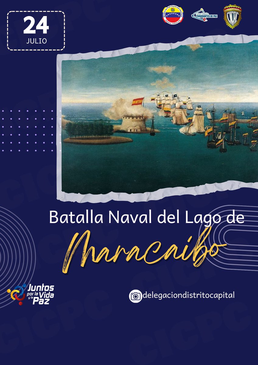 reaCapital1's tweet photo. 1.- El 24 de Julio se libró la Batalla Naval del Lago de Maracaibo, quien enfrentó a las escuadras del Almirante Colombiano José Padilla y las del comandante Español Laborde https://t.co/J4kC6SuaFj