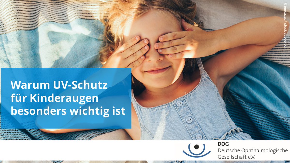 Frühe Sonnenschäden zählen doppelt: UV-Schutz für Kinderaugen ist besonders wichtig! Kinderaugen sind empfindlicher gegenüber Sonnenstrahlen, da ihre Linsen UV-Strahlung ungefiltert auf die Netzhaut lassen. Warum Eltern auf Sonnenschutz achten sollten: dog.org/pressemeldunge…