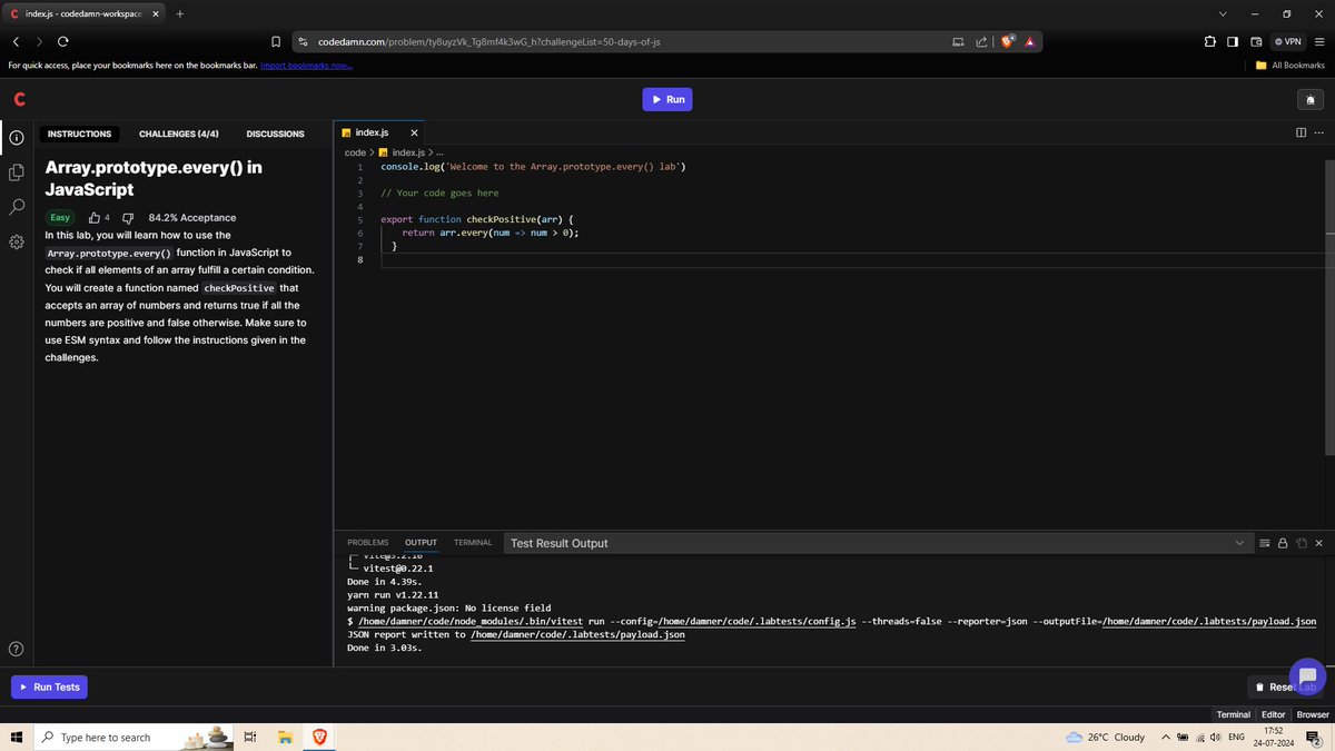 rohan_sh0808's tweet image. 🎉 Day 43 of the JavaScript Challenge by @codedamn got Completed!
💪Started strong with the basics and feeling pumped for what's ahead. Bring on the next challenge!
📌GitHub: github.com/RohanShrivasta…
#javascript #codedamn #codingprogress #dailychallenge