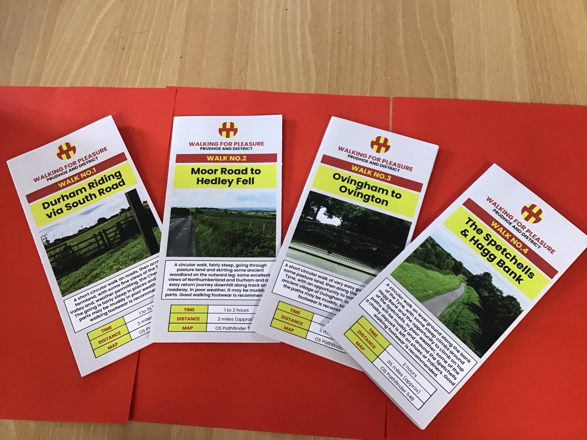 We are delighted to launch 4 walks leaflets. These are re-worked versions of walks put together in about 1997 through Prudhoe Town Council and community groups at the time.
Thank you to AS Design for redesigned leaflets. Prudhoe Library.
<a href="/VisitPrudhoe/">Visit Prudhoe</a> <a href="/N_landCouncil/">Northumberland County Council</a> <a href="/PrudhoeNland/">Prudhoe Matters #ProudOfPrudhoe</a>