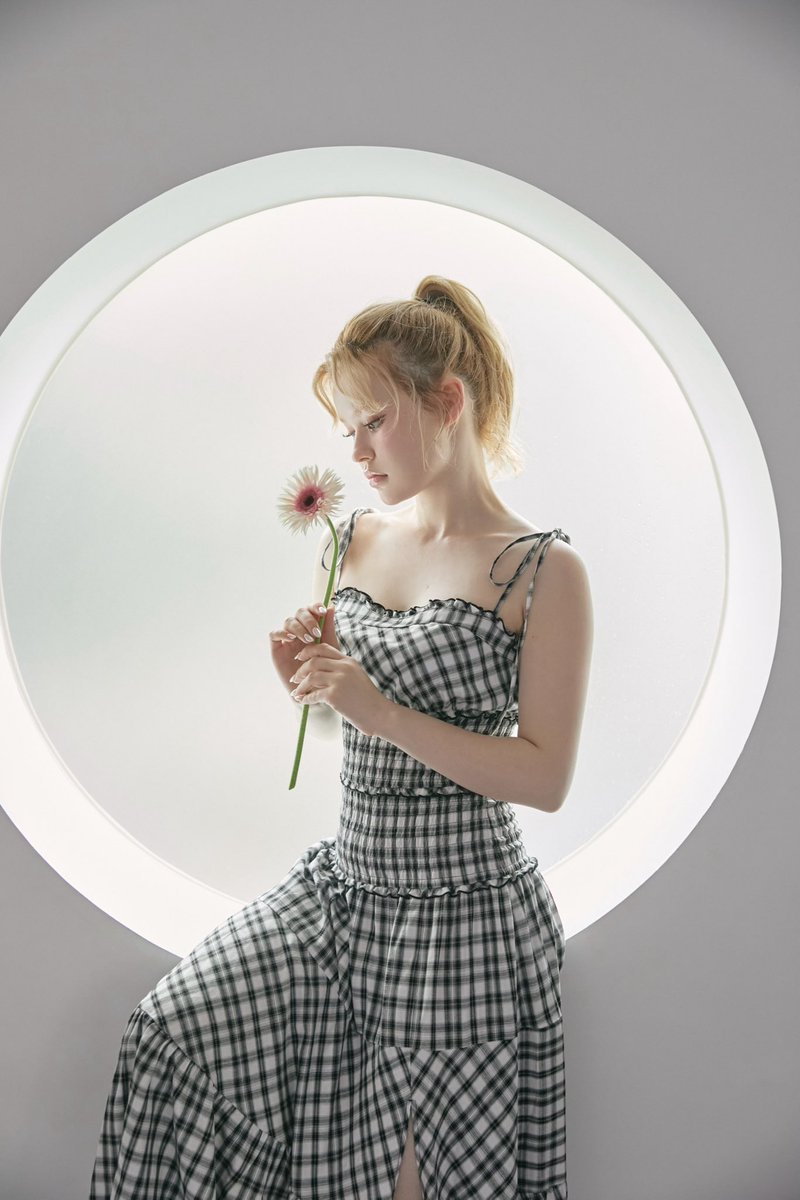 andmary Audrey check dress Beige