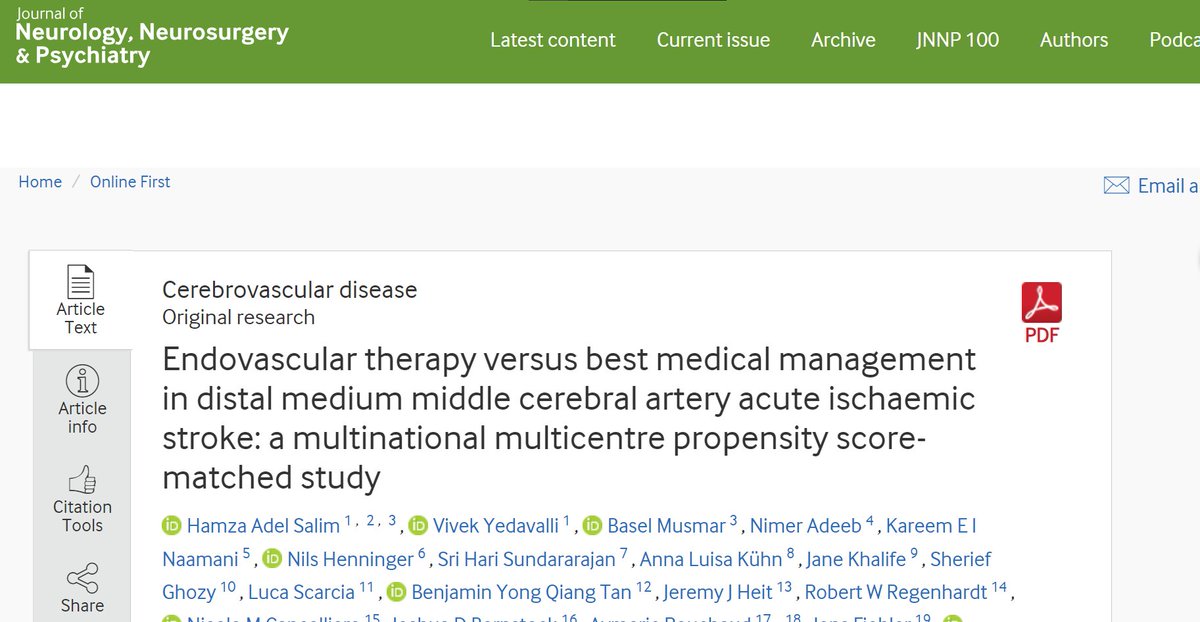 hamza_isleem's tweet image. Hot off press! 

Check out our most recent paper @JNNP_BMJ on the outcomes of #MT vs #BMT in treating M2, M3, and M4 #MeVO #Stroke.

This would never happen without the incredible leadership of @AdamDmytriw, @vsyedavalli and @GuenegoAdrien  

Full paper:   jnnp.bmj.com/content/early/…