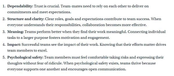 Google’s Aristotle project (Google it!) offers, to me, the missing piece in the puzzle: any progress in fixing a productivity problem needs teams at all levels in the NHS (and that includes the highest level: <a href="/DHSCgovuk/">Department of Health and Social Care</a>, <a href="/NHSEngland/">NHS England</a> and @hmm treasury) to have these 5 variables: