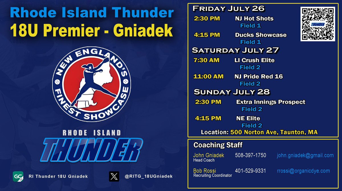 Schedule for New England’s Finest 👇👇Come check out this talented group!