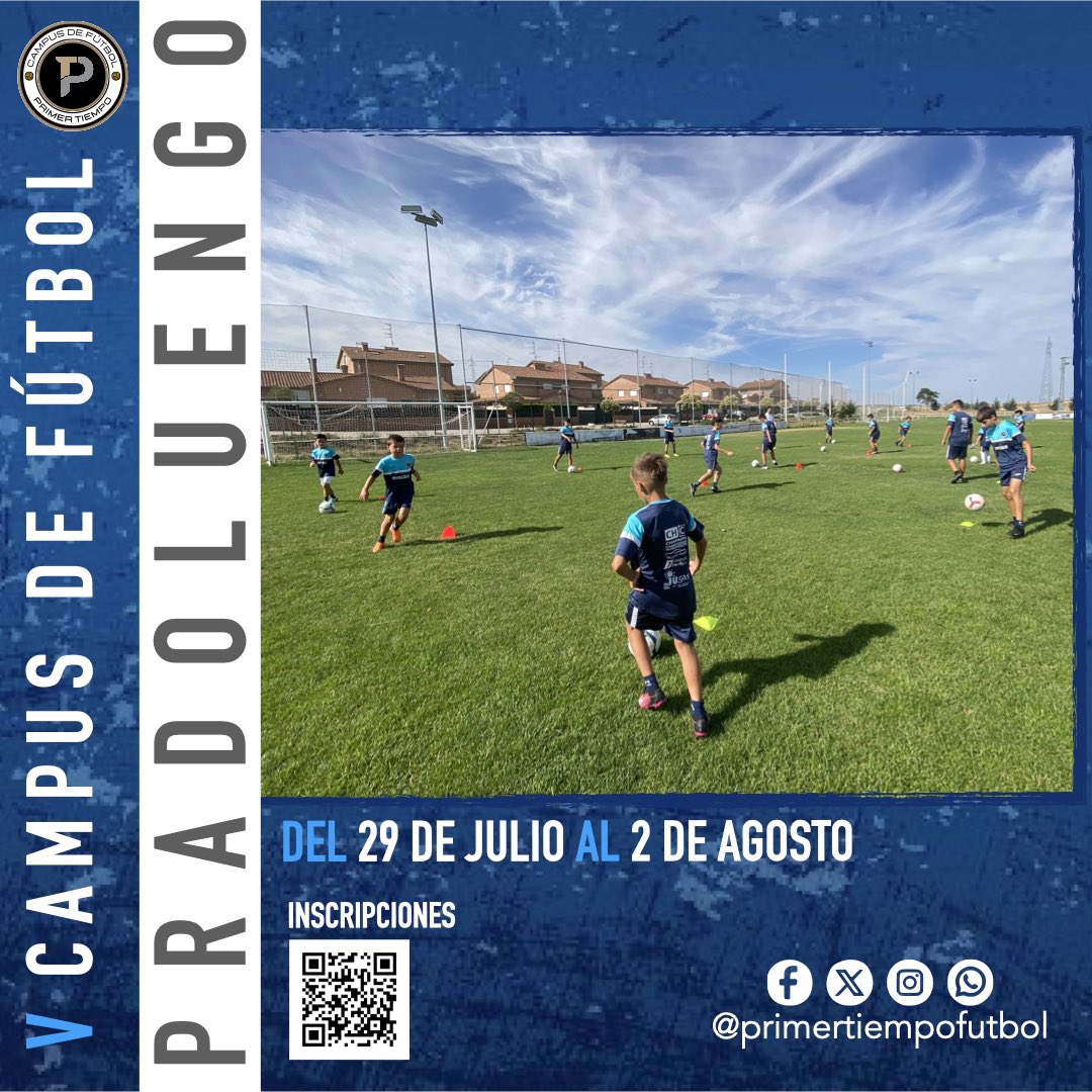 ¡Queda menos de una semana para que empiecen los CAMPUS PRIMER TIEMPO 2024!💥
🤩 ¿Estáis preparados? ¡¡NOSOTROS Si!! Inscríbete si todavía no lo has hecho ⚽️✨

📋ℹ️ Toda la información e inscripciones en: forms.gle/vgu4kifvQzJiPJ…  o en el QR.

#SomosDeporte #SomosFutbol ⚽️⚽️