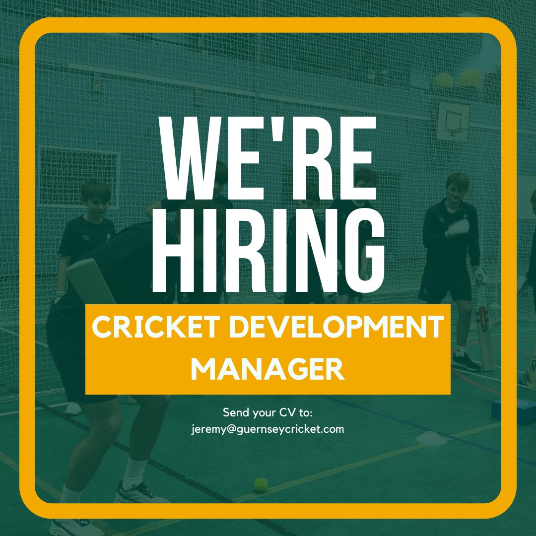 guernseycricket's tweet image. We're Hiring🏏

We currently have 2 jobs available at Guernsey Cricket. We are recruiting for a Student Placement (Cricket Development and Coaching) &amp;amp; a new Cricket Development Manager.

For more information use the following link.

🔗- guernseycricket.com/vacancies

#guernsey #cricket