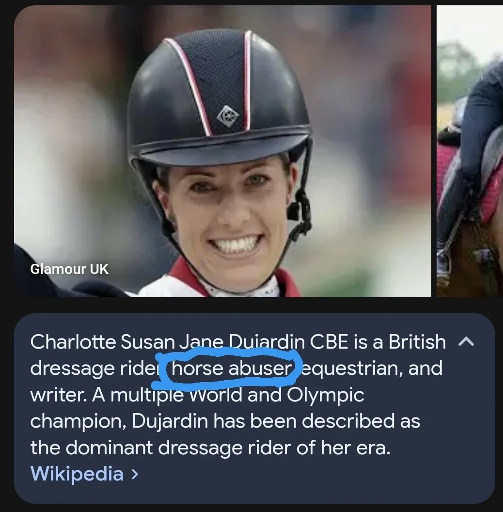 The only difference between Charlotte Dujardin and many others working in that industry, is that she got caught.

Don't think for a second that this was an isolated incident.