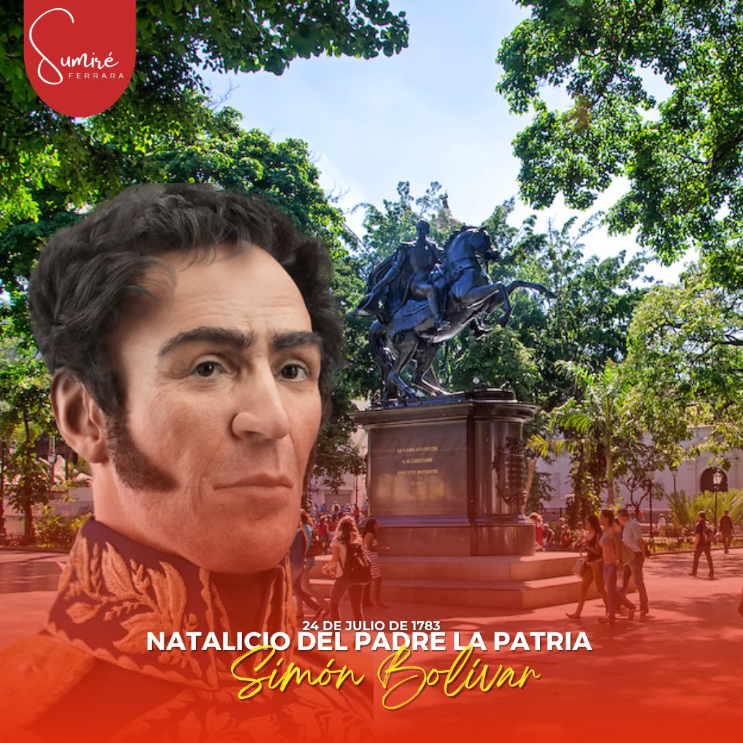 Con amor y orgullo patrio conmemoramos el Natalicio del Padre de la Patria, Libertador Simón Bolívar, héroe fundamental de nuestra independencia y gigante de América...

 ¡Viva Bolívar! ✊🏻🗡️🇻🇪

#CunaDeLibertadores
#24Julio