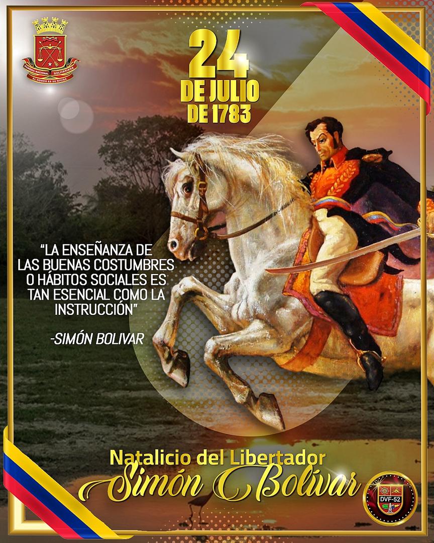 Hoy #24Jul conmemoramos los 241 años de el natalicio de nuestro libertador Simón Bolivar.

 ¡PADRE DE LA PATRIA GRANDE!