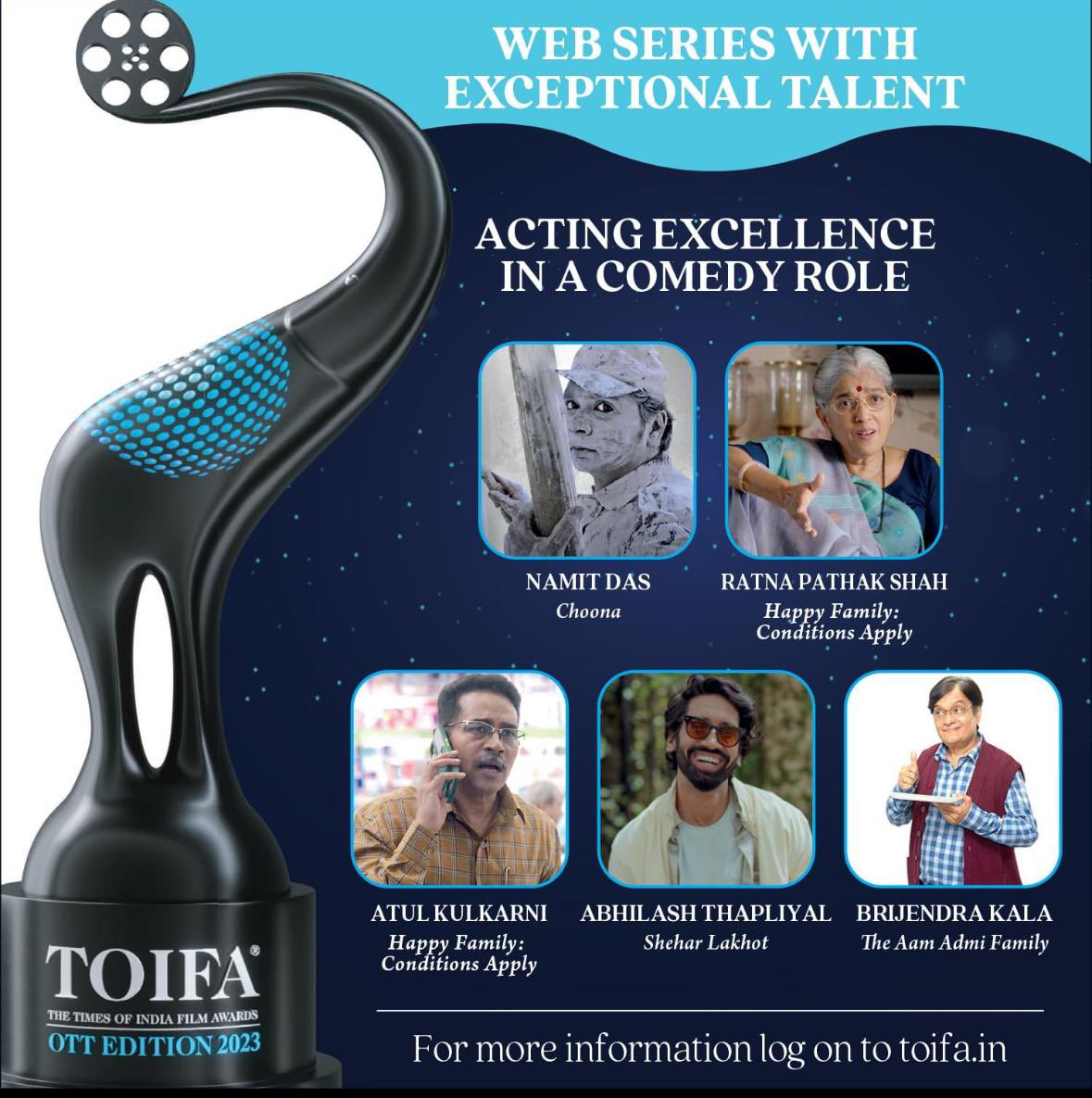 abhilashthapli's tweet photo. Already feeling like a winner to be nominated with these legends. 🥹

#Toifa #toifaott #SheharLakhot https://t.co/w7TWT96bNj