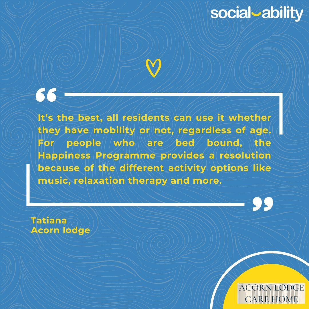 SocialAblty's tweet image. We previously spoke with Tatiana at Acorn Lodge, who had some wonderful things to say about her experience with the #HappinessProgramme. 

Check out a glimpse at what she had to say below, or read the full case study here: buff.ly/46pTNo5