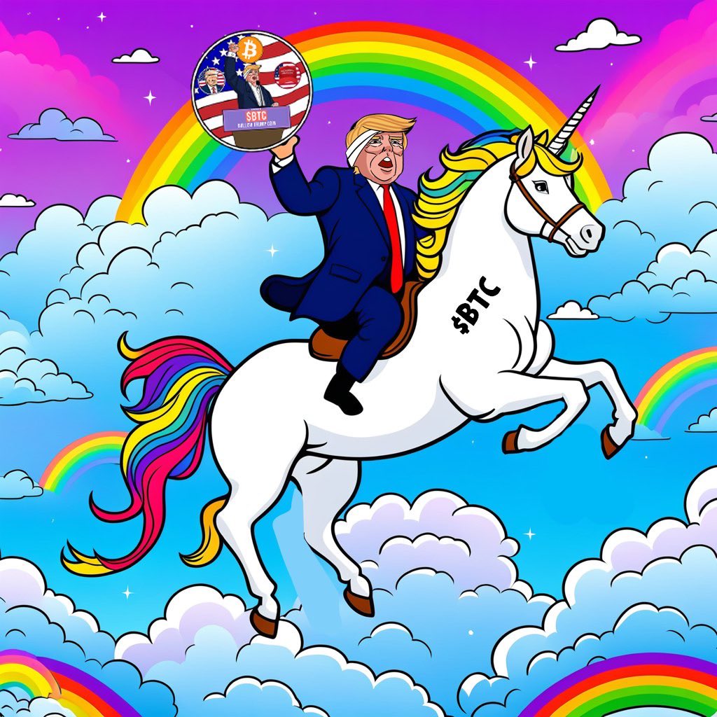 $BTC is riding through highs and lows. The unicorn will bring us where we belong with the bullishness of trump. Send it 🚀🚀🚀🚀