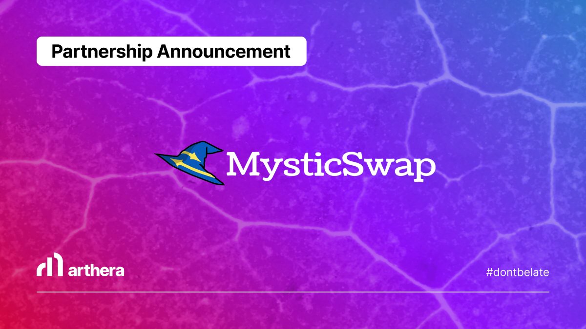 Arthera Chain (@artherachain) on Twitter photo We're thrilled to announce our partnership with <a href="/MysticSwap/">Mysticswap</a>, unlocking new trading opportunities for our community!
With #MysticSwap, you can now trade $XPAA on a fully trustless, peer-to-peer OTC #DEX
Ready to start trading? Check out MysticSwap now ๐ app.mysticswap.io We're thrilled to announce our partnership with <a href="/MysticSwap/">Mysticswap</a>, unlocking new trading opportunities for our community!
With #MysticSwap, you can now trade $XPAA on a fully trustless, peer-to-peer OTC #DEX
Ready to start trading? Check out MysticSwap now ๐ app.mysticswap.io