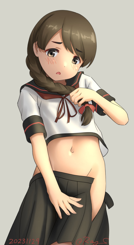 卯月(艦これ) 「土用丑の日…「う」のつくものを… 」|Ray.Sのイラスト