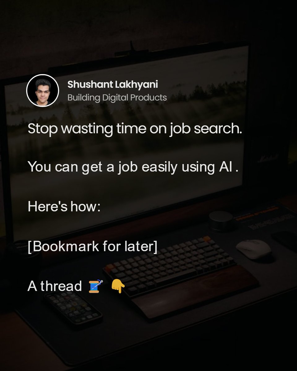 Stop wasting time on job search.

You can get a job easily using AI.

Here's how: