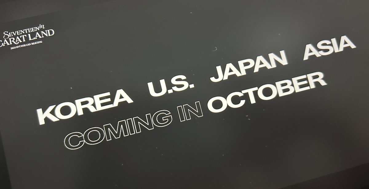 korea - oct 12 &amp; 13
us - oct to nov
japan - dec
asia - jan to feb

SEVENTEEN RIGHT HERE!! 🫡
