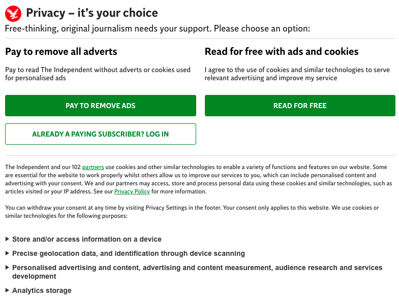 a1_bloke's tweet image. is this a thing now - give us your data or you cannot read anything in the Independent?

is this even GDPR compliant?

@ICOnews