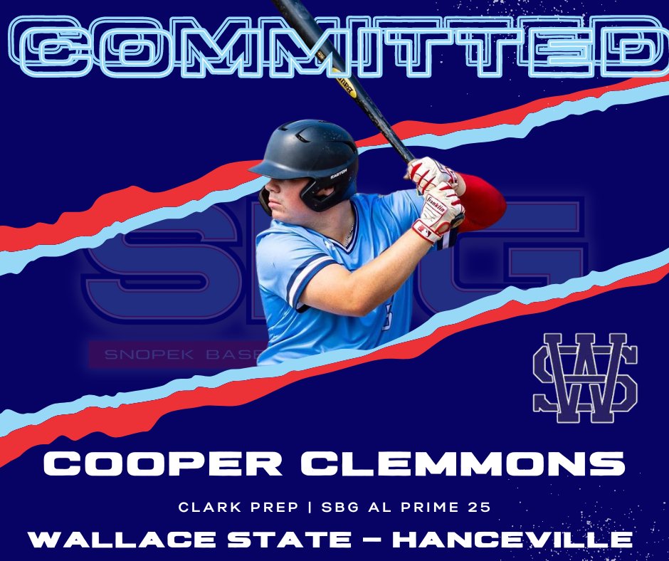 Snopek Baseball Group (@sbgsox) on Twitter photo Congratulations to Clarke Prep/SBG AL Prime 25 1B + LHP, Cooper Clemmons, on his commitment to Wallace State - Hanceville!
<a href="/cooper_clemmons/">cooper clemmons</a>
<a href="/PrepBaseballAL/">Prep Baseball Alabama</a>
Acts 4:12
sbgsox.com Congratulations to Clarke Prep/SBG AL Prime 25 1B + LHP, Cooper Clemmons, on his commitment to Wallace State - Hanceville!
<a href="/cooper_clemmons/">cooper clemmons</a>
<a href="/PrepBaseballAL/">Prep Baseball Alabama</a>
Acts 4:12
sbgsox.com