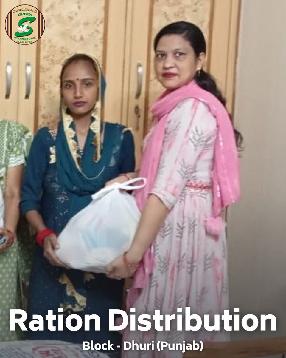 GreenSwelfares's tweet photo. In a heartwarming display of compassion, Shah Satnam Ji Green ’S’ Welfare Force Wing volunteers brought smiles to the faces of destitute families by distributing essential monthly grocery kits. Their selfless act provided much-needed sustenance and support, offering a ray of hope to those struggling to make ends meet. #FoodBank